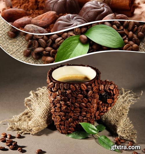 Stock Photos - Coffee and coffee beans, 25xJPG