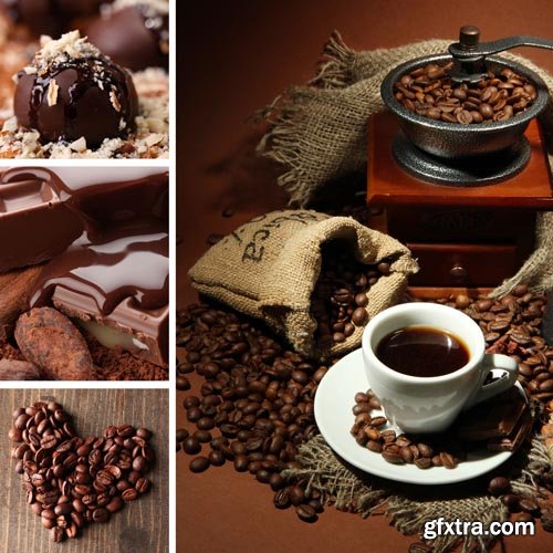 Stock Photos - Coffee and coffee beans, 25xJPG