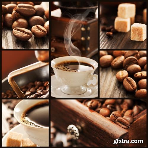 Stock Photos - Coffee and coffee beans, 25xJPG