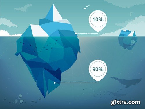 Stock Vectors - Iceberg, 25xEPS