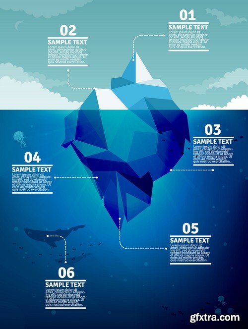 Stock Vectors - Iceberg, 25xEPS