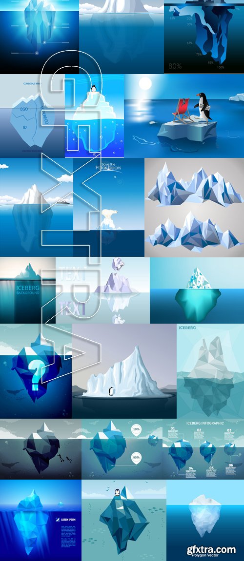 Stock Vectors - Iceberg, 25xEPS