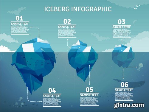 Stock Vectors - Iceberg, 25xEPS