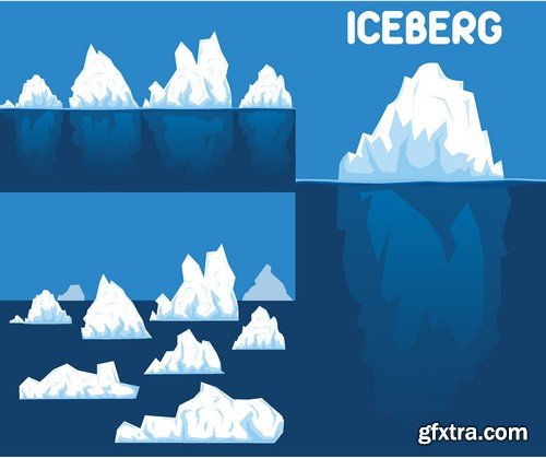 Stock Vectors - Iceberg, 25xEPS