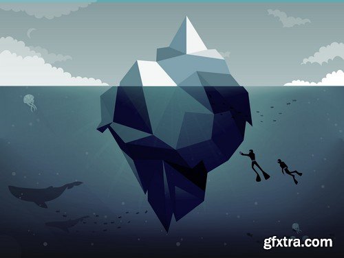 Stock Vectors - Iceberg, 25xEPS