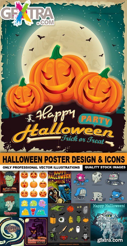 Halloween Poster Design &amp; Icons - 50 Vector