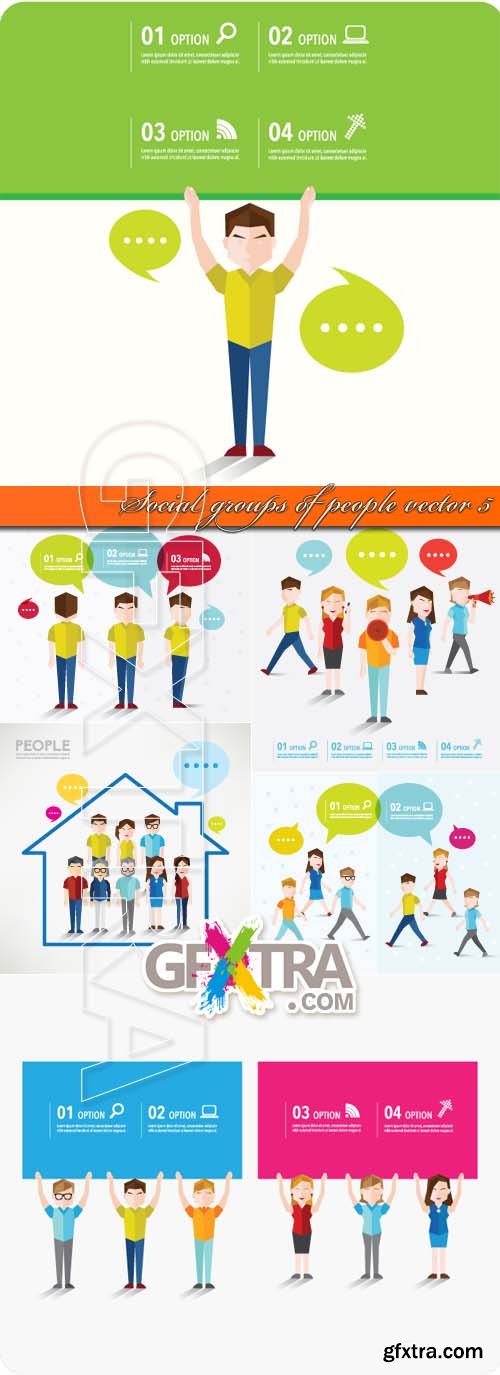 Social groups of people vector 5