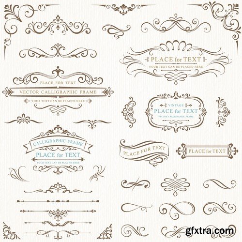 Stock Vectors - Calligraphic Design Elements 8, 25xEPS