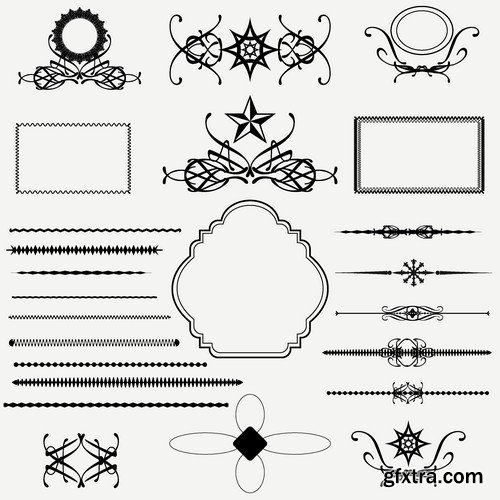 Stock Vectors - Calligraphic Design Elements 8, 25xEPS