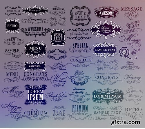 Stock Vectors - Calligraphic Design Elements 8, 25xEPS