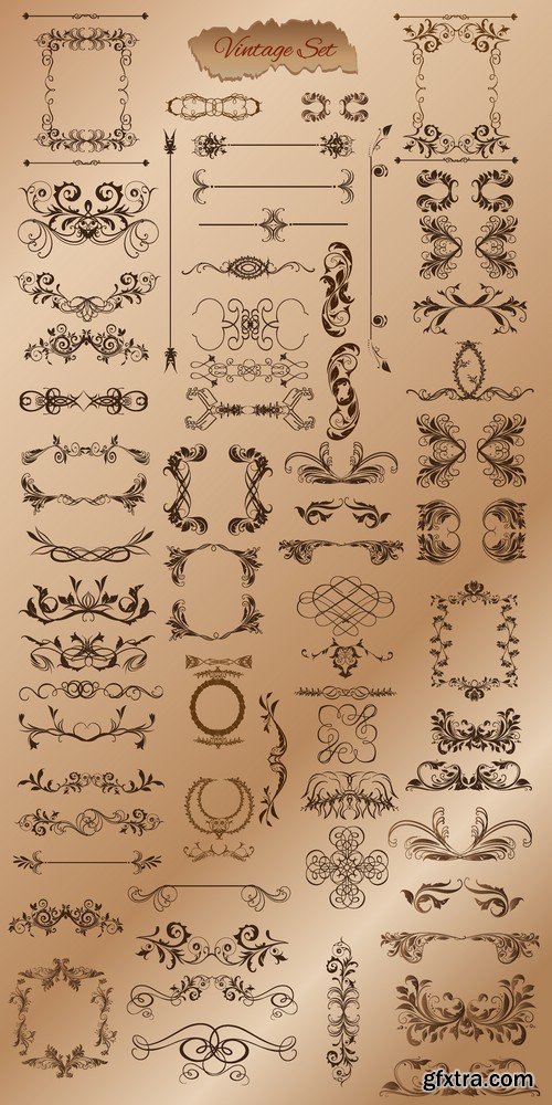 Stock Vectors - Calligraphic Design Elements 8, 25xEPS