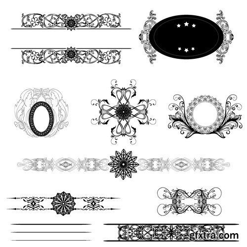 Stock Vectors - Calligraphic Design Elements 8, 25xEPS