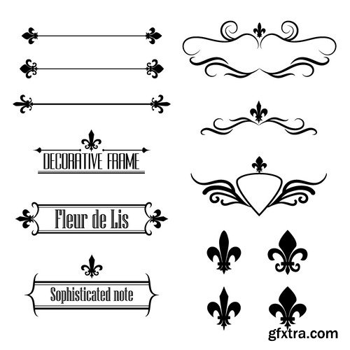 Stock Vectors - Calligraphic Design Elements 8, 25xEPS