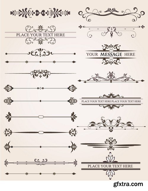 Stock Vectors - Calligraphic Design Elements 8, 25xEPS