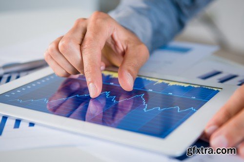 Stock Photos - Businessman with tablet, 25xJPG