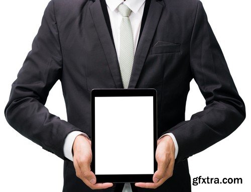 Stock Photos - Businessman with tablet, 25xJPG