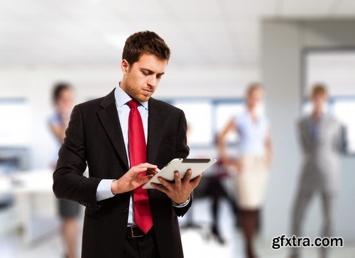 Stock Photos - Businessman with tablet, 25xJPG