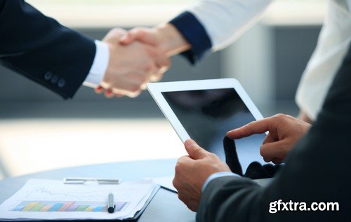 Stock Photos - Businessman with tablet, 25xJPG