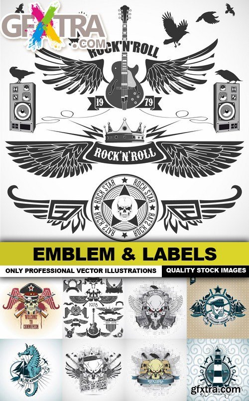 Emblem &amp; Labels - 25 Vector