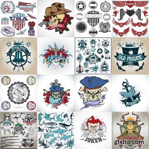 Emblem &amp; Labels - 25 Vector