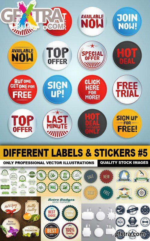 Different Labels &amp; Stickers #5 - 25 Vector