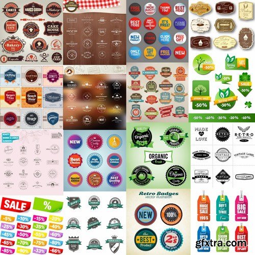 Different Labels &amp; Stickers #5 - 25 Vector