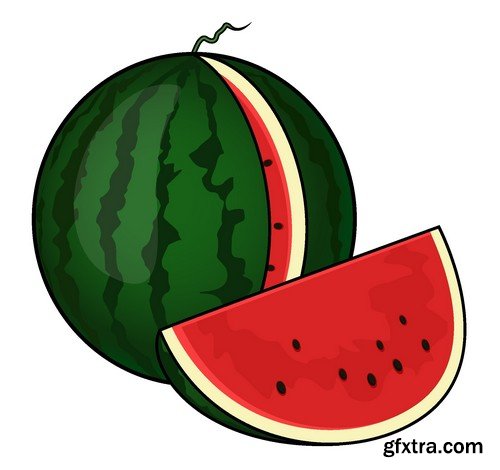 Stock Vectors - Watermelon 2, 25xEPS