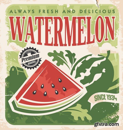 Stock Vectors - Watermelon 2, 25xEPS