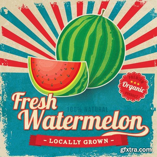 Stock Vectors - Watermelon 2, 25xEPS