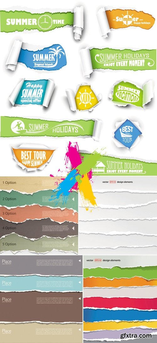 Color Torn Paper Vector