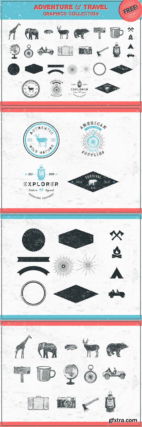 Vintage Vector Travel Shapes and Logos