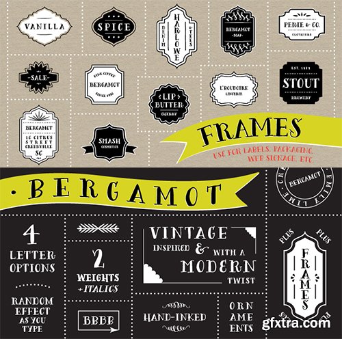 Bergamot Font Family - 8 Font 110$