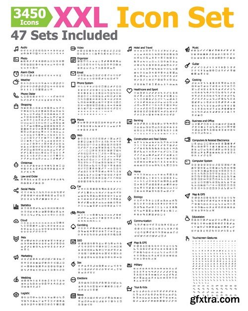 Stock Vectors - Huge universal collection icon sets, 25xEPS