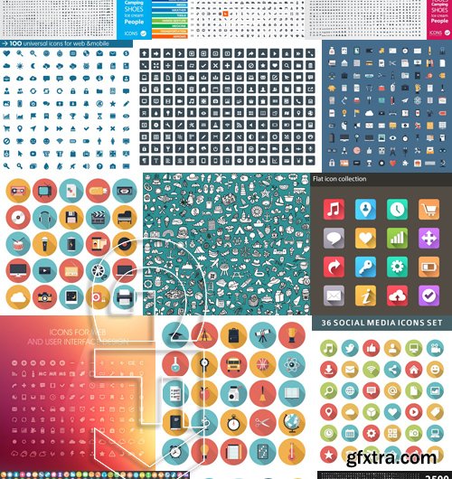 Stock Vectors - Huge universal collection icon sets, 25xEPS