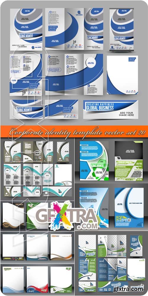 Corporate identity template vector set 20