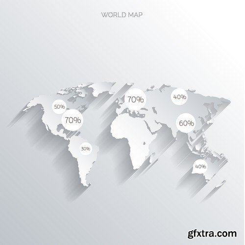 Stock Vectors - World maps, 25xEPS