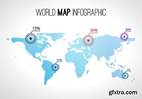 Stock Vectors - World maps, 25xEPS