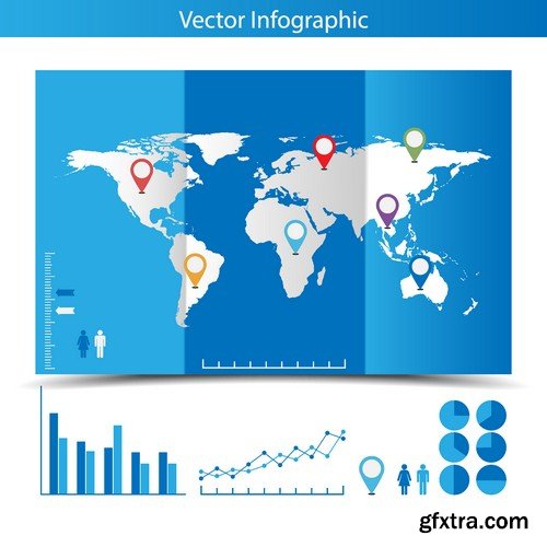 Stock Vectors - World maps, 25xEPS