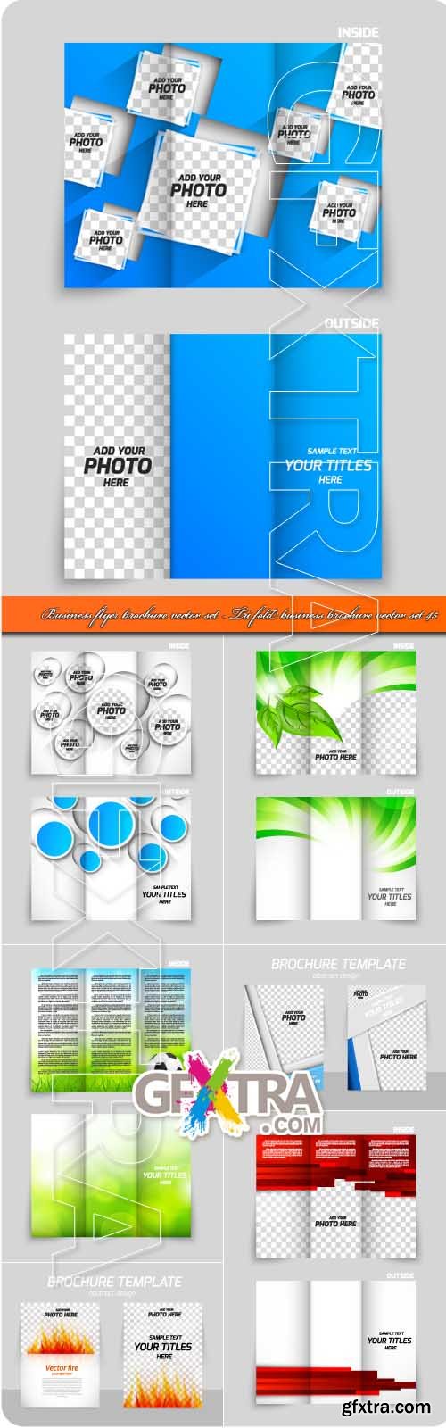 Business flyer brochure vector set - Tri fold business brochure vector set 45