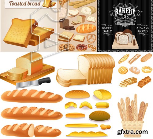 Stock Vectors - Bread, Bakery 2, 25xEPS