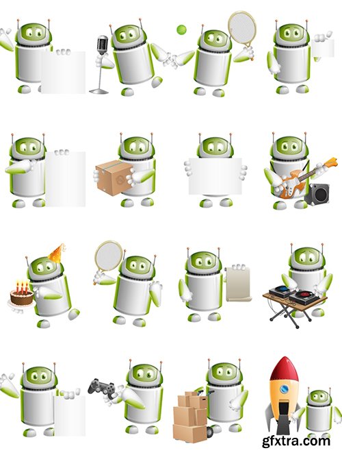 Droid Cartoon Character Set