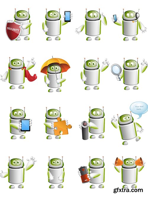 Droid Cartoon Character Set