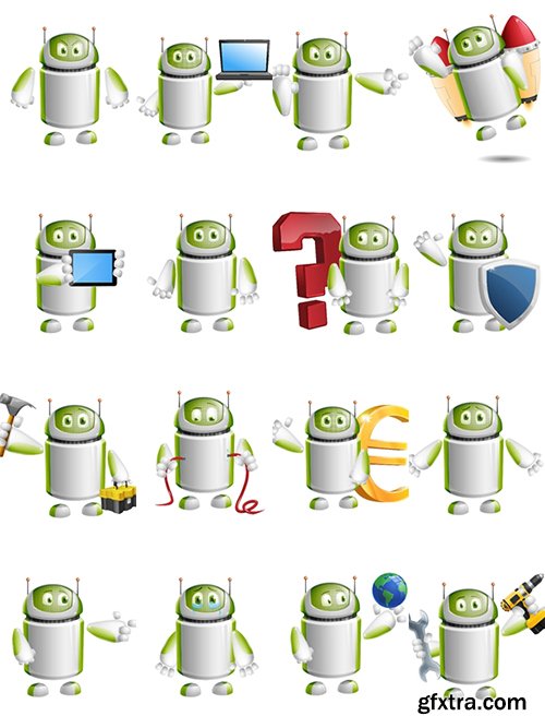 Droid Cartoon Character Set