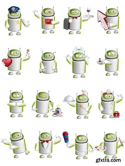 Droid Cartoon Character Set