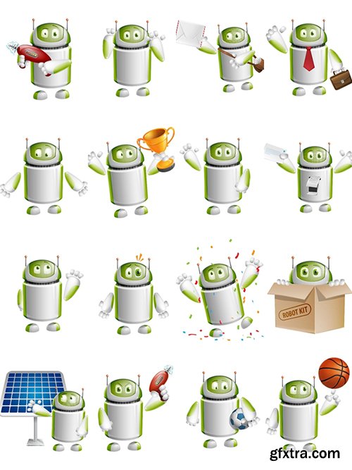 Droid Cartoon Character Set