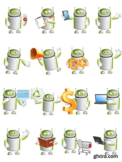 Droid Cartoon Character Set