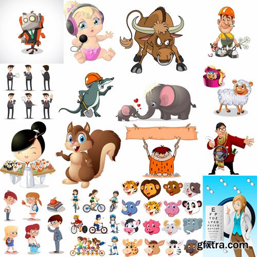 Mix Cartoon Illustration #19 - 25 Vector