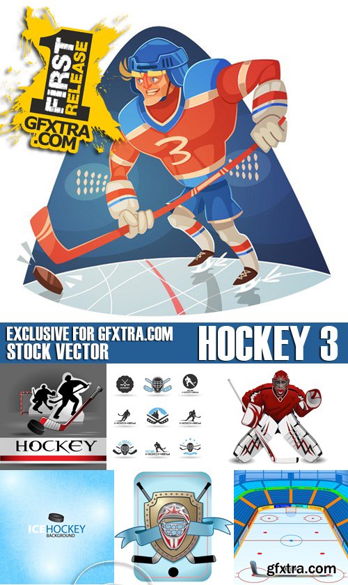 Stock Vectors - Hockey 3, 25xEPS