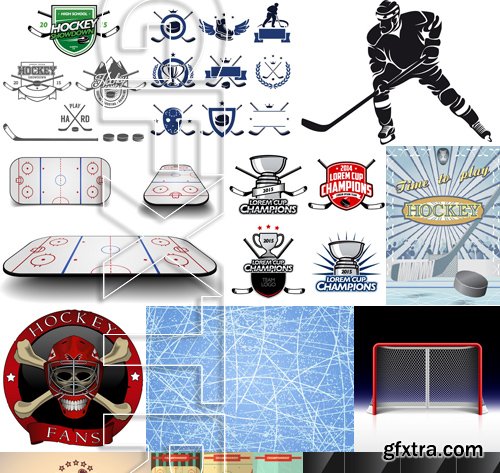 Stock Vectors - Hockey 3, 25xEPS