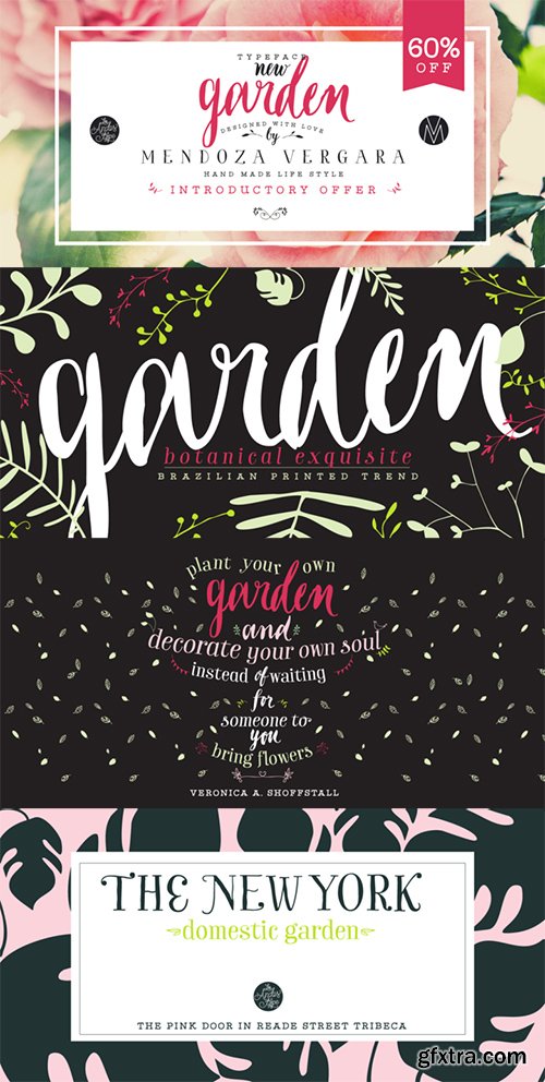 Garden Font Family - 14 Fonts 700$